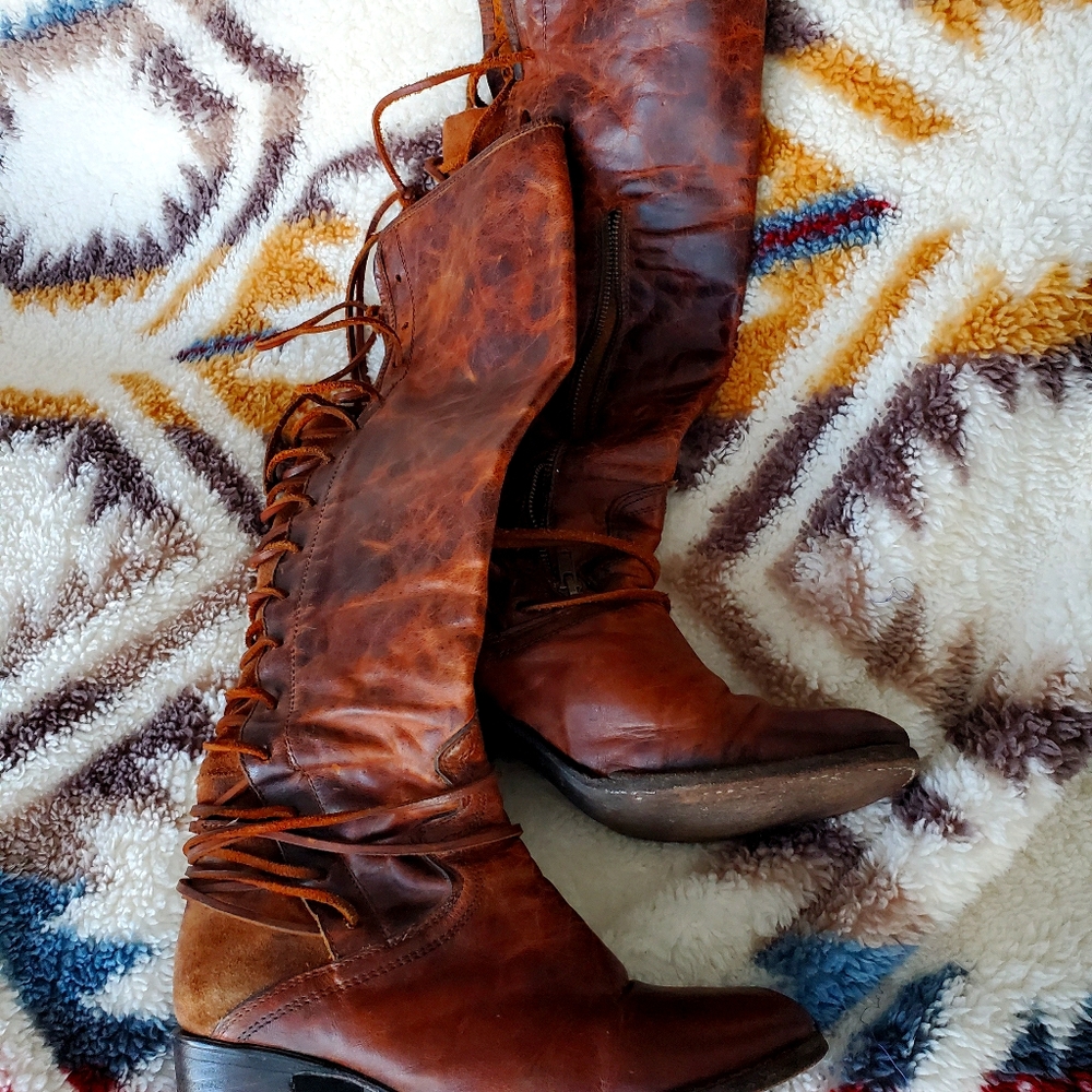 Freebird by Steven Coal Cognac Lace Up Boots
